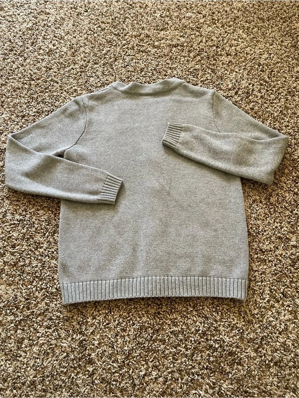 Brandy‎ Melville Grey V-Neck Cardigan Sweater One Size Button Front Ribbed Knit